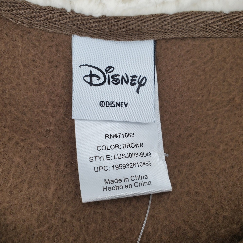 Disney Womens XL Chip & Dale Sherpa Fleece Quarter Zip Brown‎ Pullover LUSJ088 - Picture 3 of 10